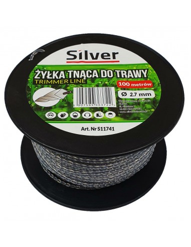 ŻYŁKA TNĄCA 2,7x100m  SKRĘCONA/KARBOWANA DUO-LINE  /SILVER