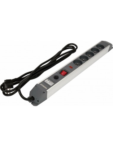 STHOR PRZEDŁUŻACZ / LISTWA PRZEPIĘCIOWA / PRZECIĄŻENIOWA 5-GNIAZD 3,0m ALUMINIOWA