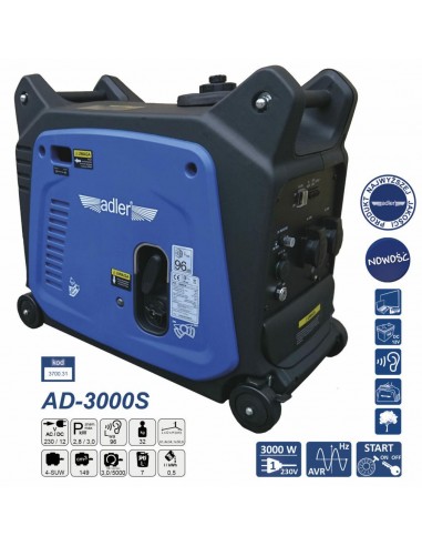 ADLER GENERATOR PRĄDOTWÓRCZY 3KW AD3000S INWENTOROWY ROZRUSZNIK ELEKTRYCZNY 3 KW AD3000S
