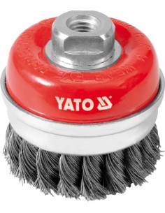 YATO SZCZOTKA DOCZOŁOWA 60mm, NA GWINT M14, DRUT SKRĘCANY - INOX  4768