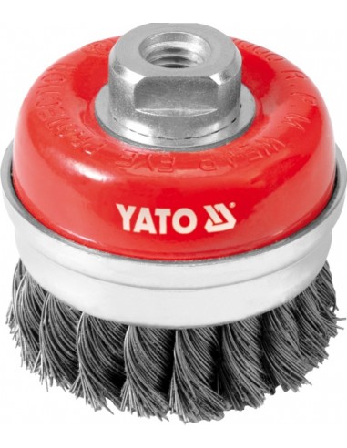 YATO SZCZOTKA DOCZOŁOWA 60mm, NA GWINT M14, DRUT SKRĘCANY - INOX  4768