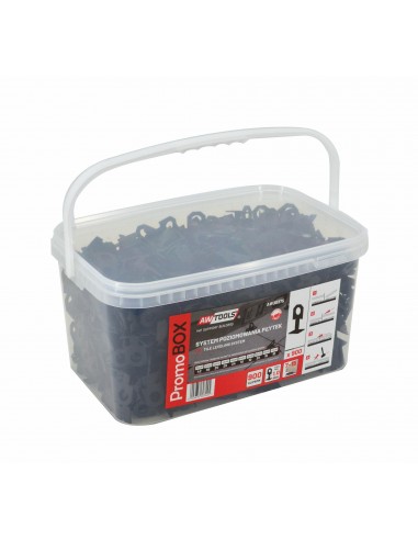 AWTOOLS SYSTEM POZIOMOWANIA PŁYTEK PROMO BOX 1,0mm - 7-15mm - KLIPS 900szt.
