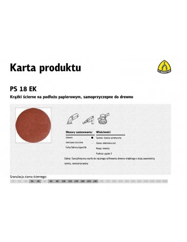 KLINGSPOR KRĄŻEK ŚCIERNY SAMOPRZYCZEPNY 125mm  PS18EK gr.120 /50szt.