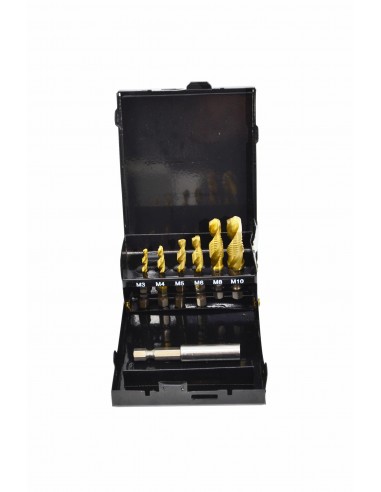 AWTOOLS ZESTAW WIERTEŁ GWINTUJĄCYCH M3-M10 7 SZTUK ŻÓŁTE
