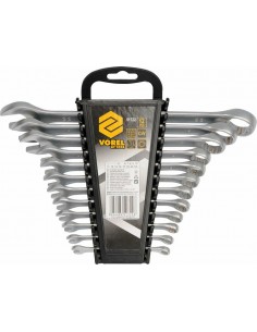 VOREL KLUCZE PŁASKO - OCZKOWE KOMPLET 12szt. (6-22mm) SATYNA   51722