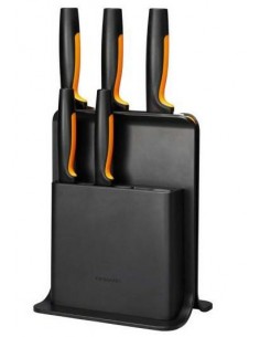 FISKARS ZESTAW 5 NOŻY W BLOKU CZARNYM  FUNCTIONAL FORM