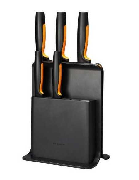 FISKARS ZESTAW 5 NOŻY W BLOKU CZARNYM  FUNCTIONAL FORM