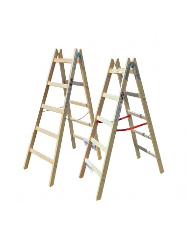 AWTOOLS DRABINA DREWNIANA  2x 7 STOPNI 150KG