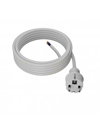 AWTOOLS PRZEWÓD Z WTYCZKĄ 5m 3x1,0 BIAŁY H05VV-F
