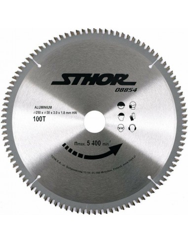 STHOR PIŁA TARCZOWA DO ALUMINIUM 250x30mm 100-ZĘBÓW