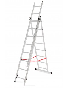 AWTOOLS DRABINA ALUMINIOWA BASIC 3x8 STOPNI 150KG