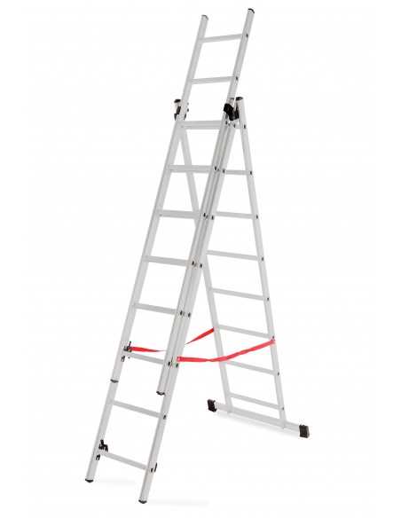 AWTOOLS DRABINA ALUMINIOWA BASIC 3x8 STOPNI 150KG