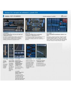 KING TONY WÓZEK WARSZTATOWY  7 SZUFLAD 251el. SZARY