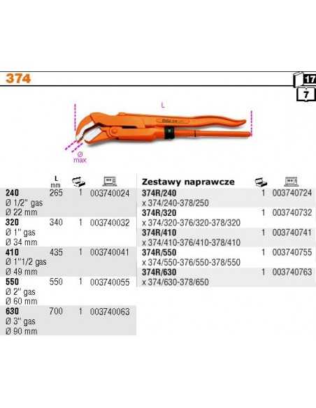 BETA KLUCZ / SZCZYPCE DO RUR  240mm 1/2" gas