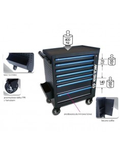 KT WÓZEK WARSZTATOWY  7 SZUFLAD Z SZAFKĄ BOCZNĄ 87G39-7BA-K
