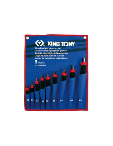 KING TONY ZESTAW WYBIJAKÓW IGŁOWYCH Z UCHWYTEM GUMOWYM 9 cz. 2 - 14mm