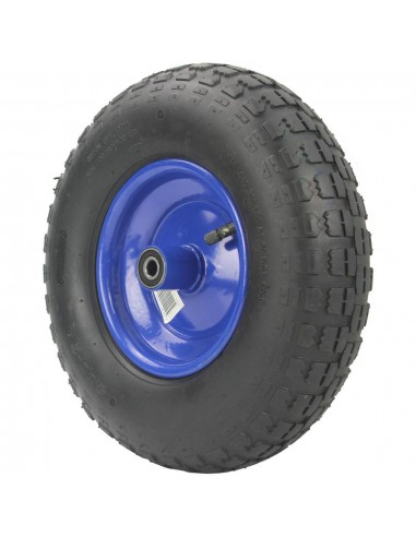 MAR-POL KOŁO DO TACZKI PNEUMATYCZNE 400, FELGA METAL, ŁOŻYSKO, 6 WARSTW NIEBIESKIE