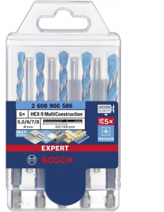 BOSCH WIERTŁO HEX-9 MULTICONSTRUCTION ZESTAW 5szt.  5.5/6/7/8mm