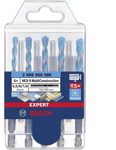 BOSCH WIERTŁO HEX-9 MULTICONSTRUCTION ZESTAW 5szt.  5.5/6/7/8mm