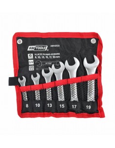 AWTOOLS KLUCZ PŁASKO-OCZKOWY KRÓTKI  KPL. 6szt. /8mm-19mm/ (8,10,13,15,17,19mm)