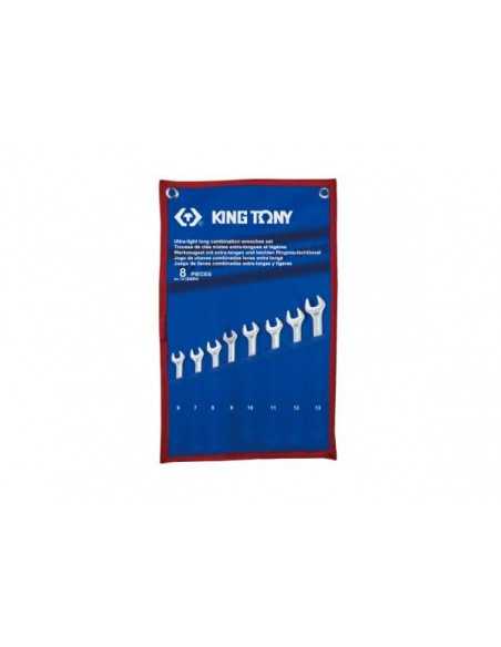 KING TONY ZESTAW KLUCZY PŁASKO-OCZKOWYCH DŁUGICH 8cz 6-13mm ETUI