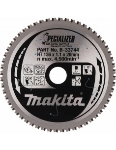 MAKITA PIŁA TARCZOWA  136x20x56z SPECJALIZED METAL/STAL NIERDZEWNA