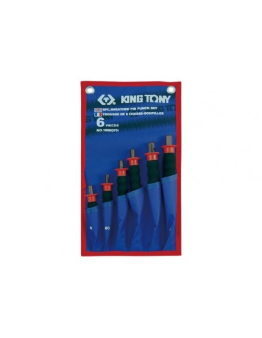 KING TONY ZESTAW WYBIJAKÓW IGŁOWYCH Z UCHWYTEM GUMOWYM 6cz. 2 - 8mm