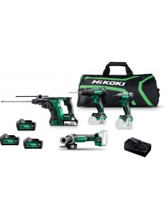 HIKOKI ZESTAW 18V KC18DEWHZ (DS18DE+WH18DC+G18DBL+DH18DBL) 3x5,0Ah TORBA