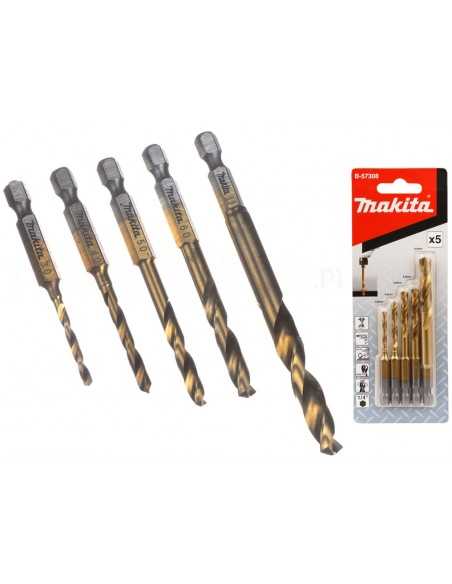 MAKITA B57308 wiertła do metalu HSS-T uchwyt 1/4 x5zestaw