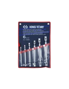 KING TONY ZESTAW KLUCZY NASADOWYCH PRZEGUBOWYCH 6cz. 8 - 19mm