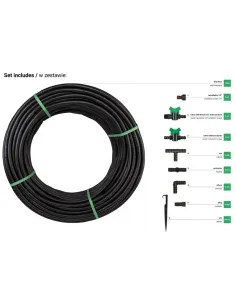 WĄŻ KROPLUJĄCY WATER FLOW DRIP ZESTAW 100m Z ZEGAREM PRZEPŁYWU WODY