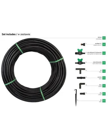 WĄŻ KROPLUJĄCY WATER FLOW DRIP ZESTAW 100m Z ZEGAREM PRZEPŁYWU WODY
