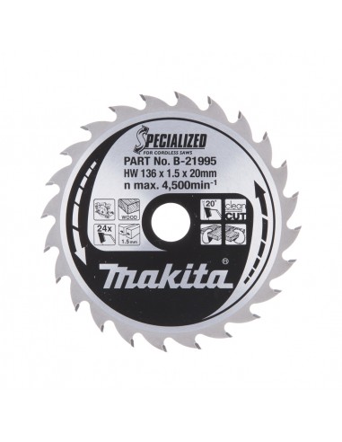 MAKITA PIŁA TARCZOWA  136x20x24z SPECJALIZED DREWNO