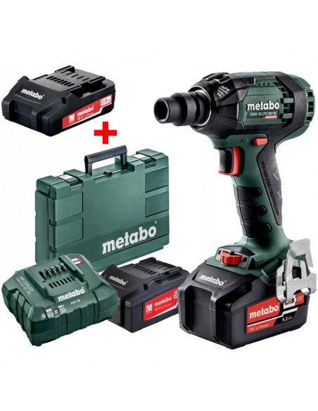 METABO KLUCZ UDAROWY SSW 18 LTX 300 BL 2x4,0Ah LiHD METABOX +AKUM 2,0Ah