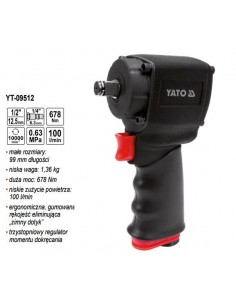YATO KLUCZ UDAROWY PNEUMATYCZNY 1/2" 678Nm KRÓTKI