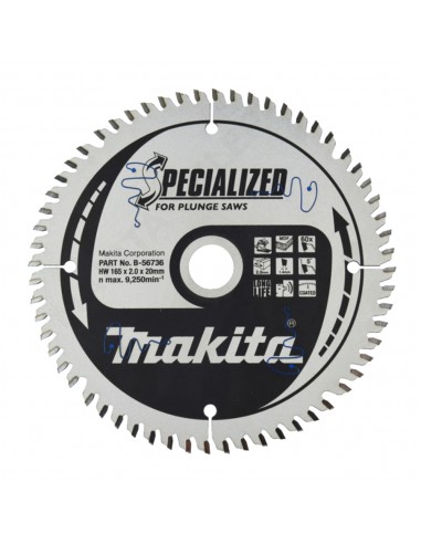 PIŁA TARCZOWA  165x20mm 60-ZĘBÓW MDF/ LAMINATY