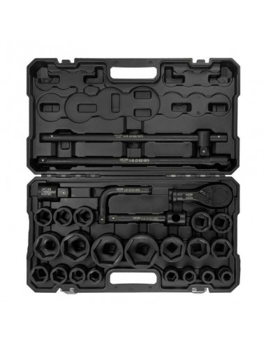 JCB ZESTAW KLUCZY UDAROWYCH 26el. 3/4" - 1"  6KĄT. (17-65mm)