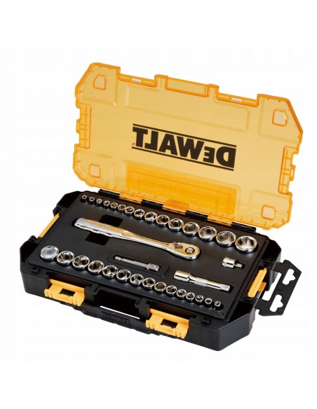DEWALT ZESTAW KLUCZY 34 szt. nasadek 1/4" i 3/8" z grzechotką, DeWALT