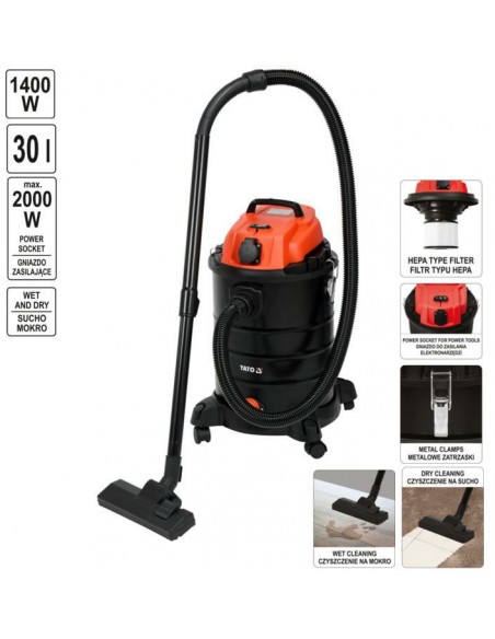 YATO ODKURZACZ WARSZTATOWY  1400W / 30L