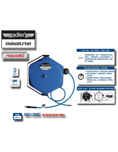 ADLER PRZEWÓD / WĄŻ PNEUMATYCZNY PU 13,5x9,5mmx1 ZWIJAK