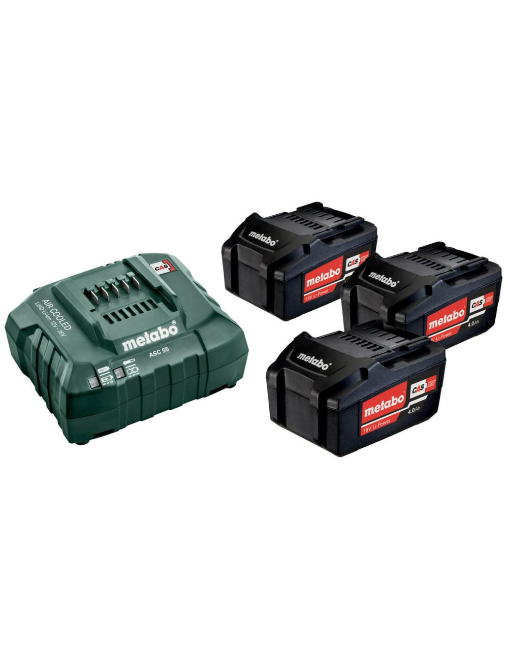 METABO ZESTAW AKUMULATORÓW 3x4.0Ah + ŁADOWARKA ASC 55