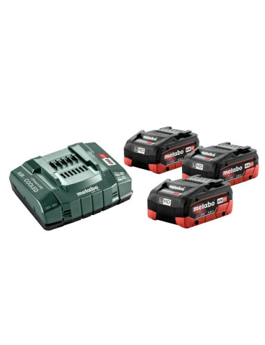 METABO ZESTAW AKUMULATORÓW 3 x 5.5Ah LIHD + ŁADOWARKA ASC 145