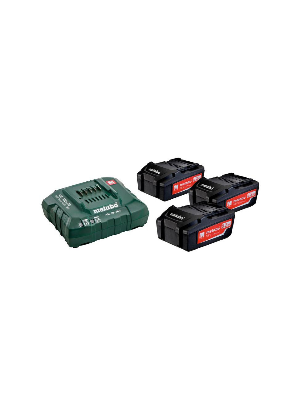 METABO ZESTAW AKUMULATORÓW 3x5.2Ah + ŁADOWARKA ASC 30-36 V
