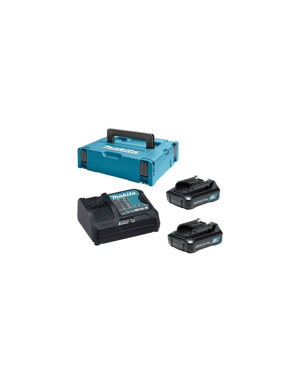 MAKITA ZESTAW ZASILAJĄCY 12V 2 x 1,5 Ah (BL1016x2+DC10SB) MAKPAC