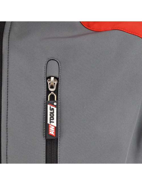 AWTOOLS KURTKA SOFTSHELL T4 CZERWONO SZARA XXXL
