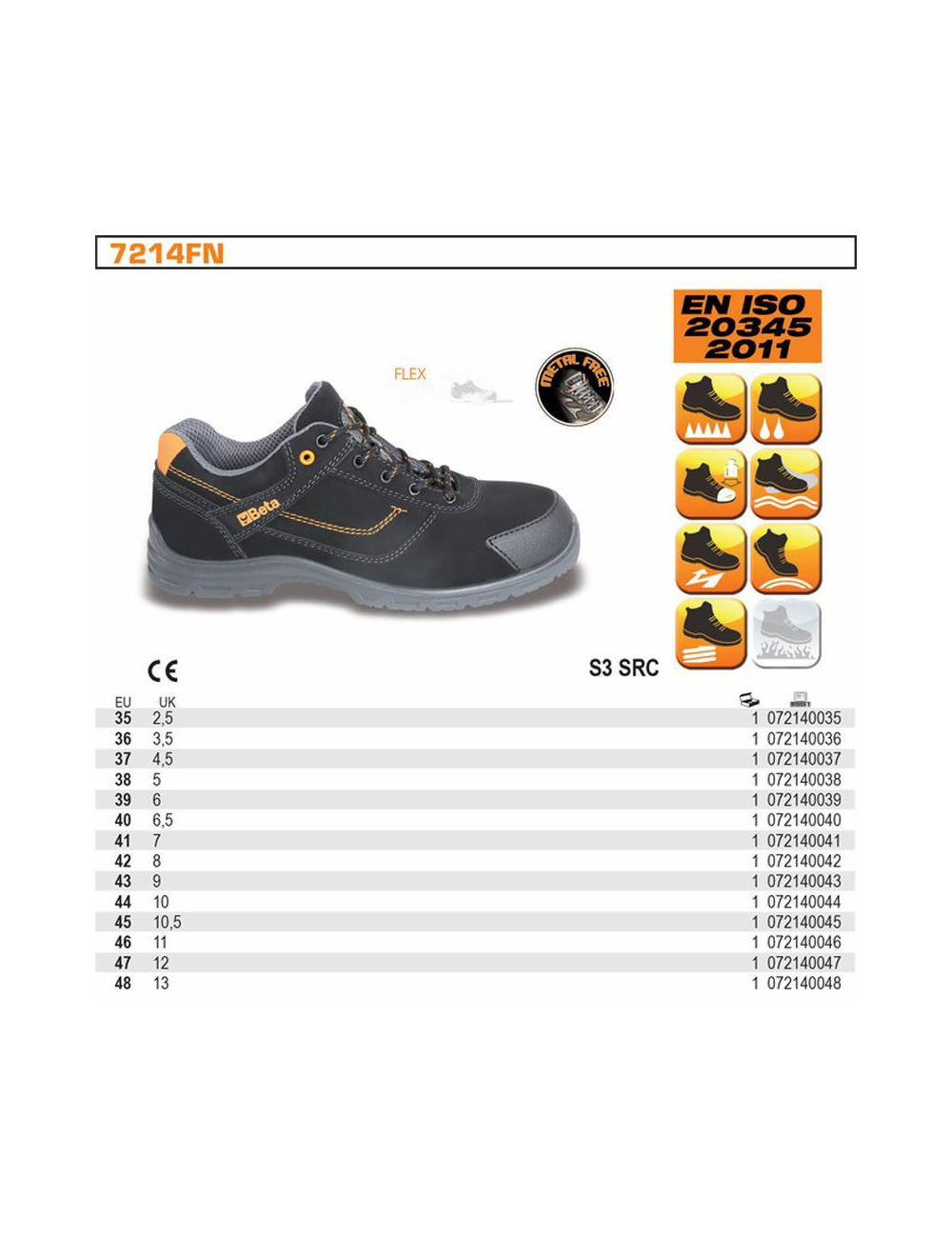 BETA PÓŁBUTY BEZPIECZNE FLEX S3 Z NUBUKU ACTION ROZMIAR 45