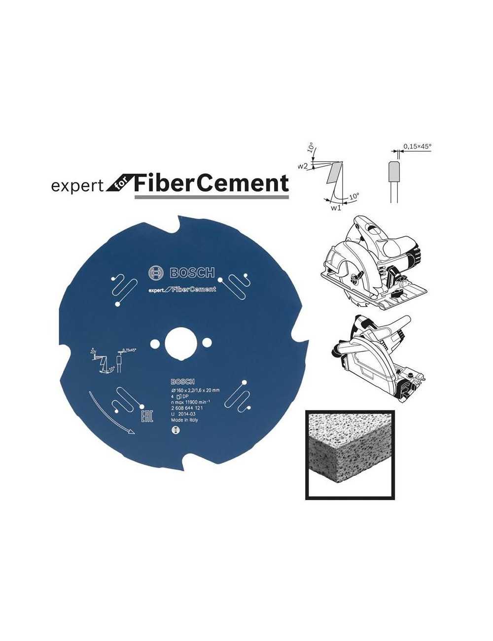 BOSCH PIŁA TARCZOWA FIBER CEMENT EXPERT 165x20mm 4-ZĘBY