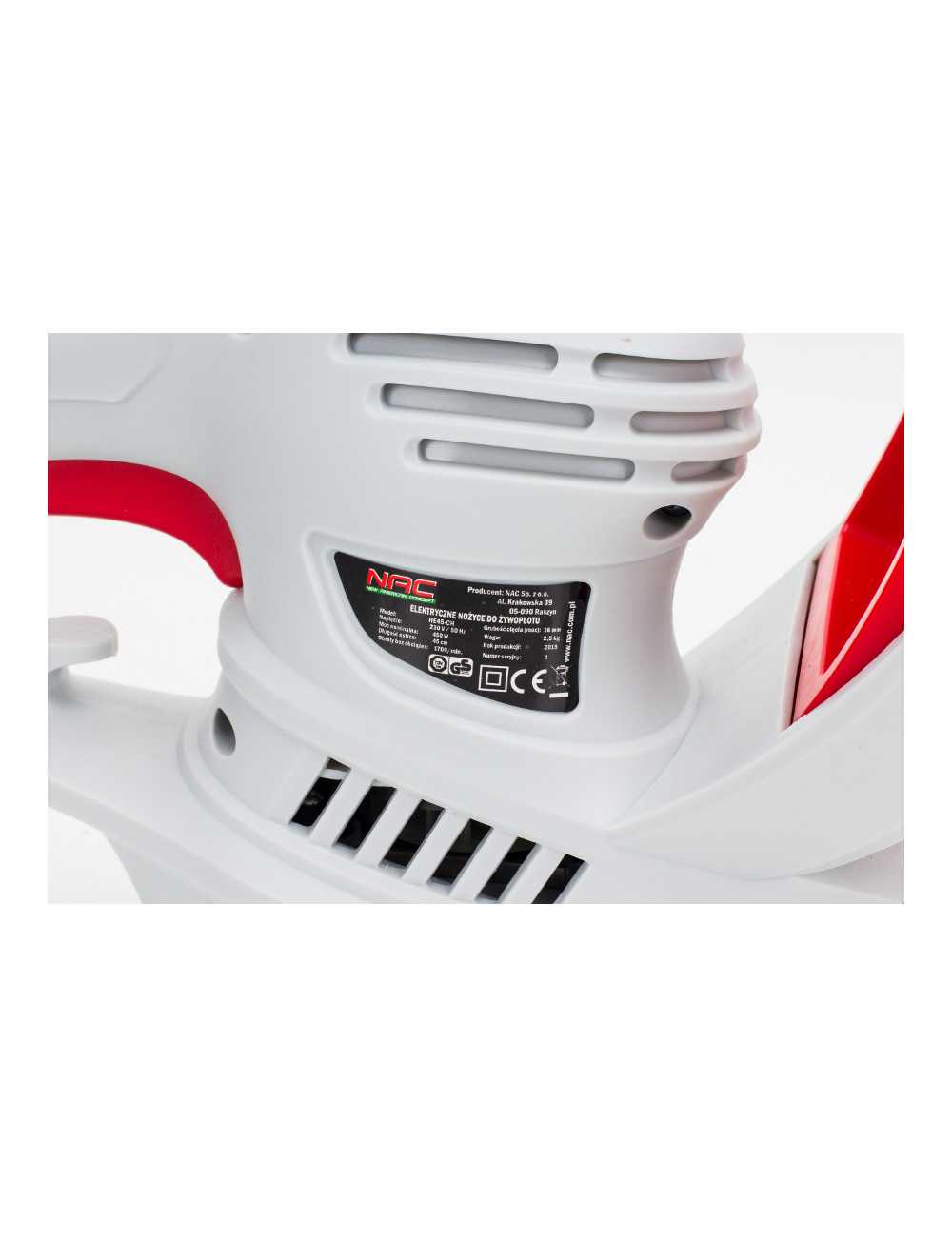 NAC NOŻYCE DO ŻYWOPŁOTU ELEKTRYCZNE 450W 45cm 16mm HE45-CH