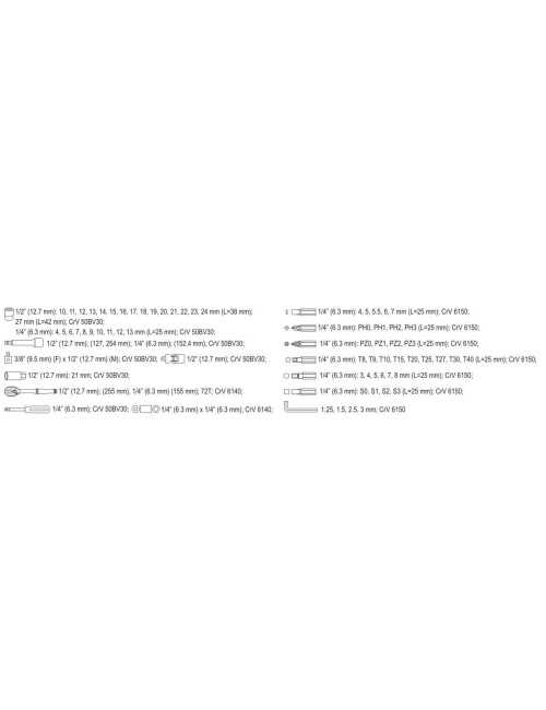 YATO ZESTAW KLUCZY 1 4" 1 2" 72 elem. YT-38782