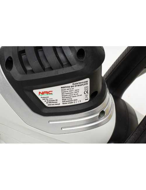 NAC NOŻYCE DO ŻYWOPŁOTU ELEKTRYCZNE 750W 61cm 24mm HE75-CH